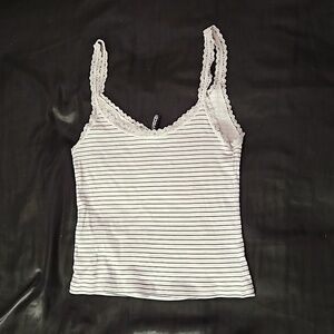 simple striped crop top tank